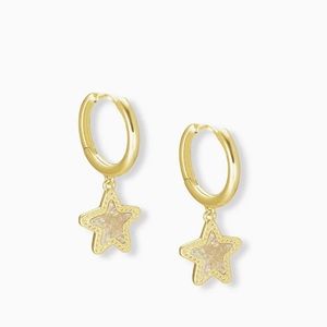 Kendra Scott Jae Star Gold Huggie Iridescent Drusy